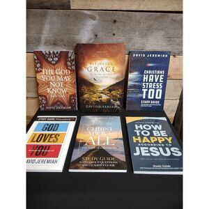 Lot of 6 David Jeremiah Bks/Study Guides-God Loves You, Christ Above All, & More